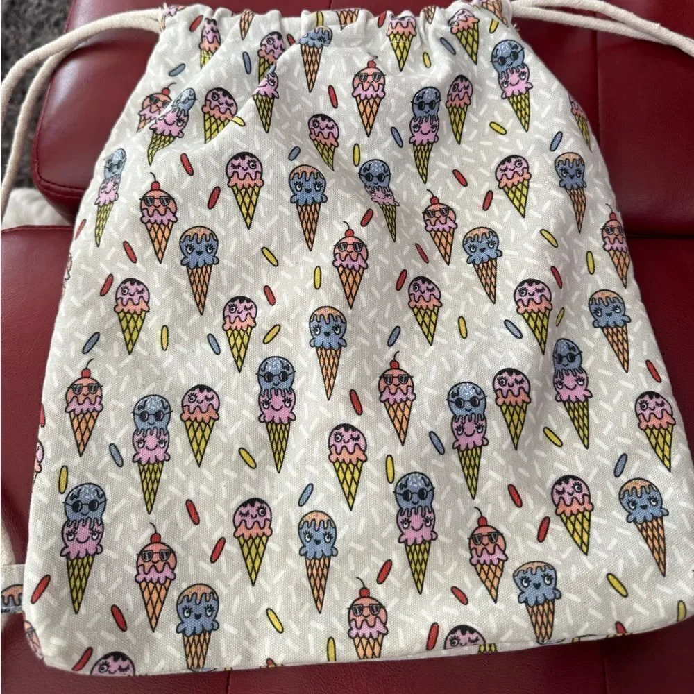 SKECHERS Fun Ice-Creams Print Drawstring Bag NWOT